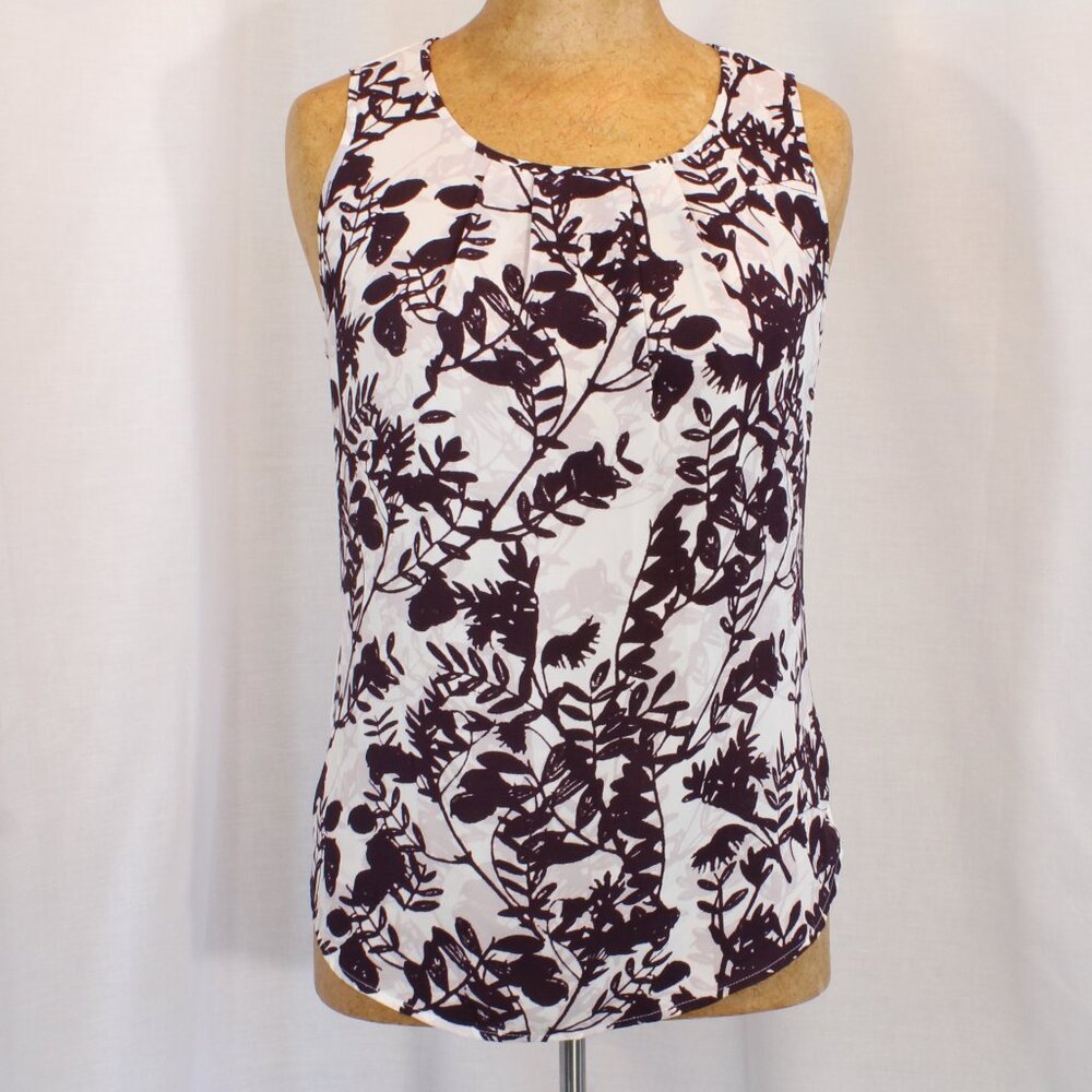 Ann Taylor Purple and White Floral Tank